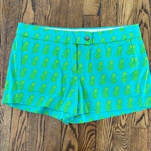 J. Crew Pineapple Print Shorts‎ Casual Summer Green Size 6
